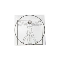 quadro decorativo homem vitruviano em mdf branco Hub18