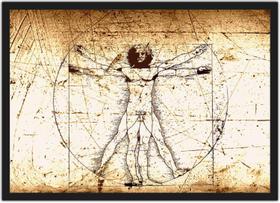 Quadro Decorativo Homem Vitruviano Leonardo da Vinci Decorações Com Moldura