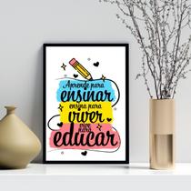 Quadro Decorativo Homenagem Para Professores 24x18cm - com vidro