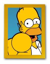 Quadro Decorativo Homer Os Simpsons Arte Moldura Amarela