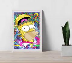 Quadro Decorativo Homer Simpson Drop C Moldura e Vidro 33x25 - Genérico