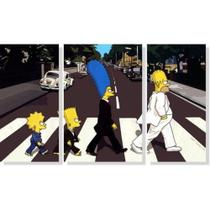 Quadro Decorativo Homer Simpsons Na Rua Kit 3 peças 20x30cm