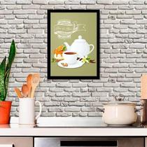 Quadro Decorativo Hora Do Chá Moldura Preta 24X18Cm