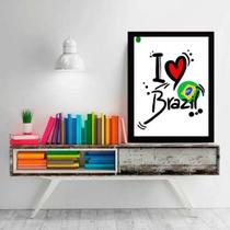 Quadro Decorativo I Love Brazil 45X34Cm