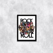 Quadro Decorativo Ícones do Rock 24x18cm Quadro Decorativo Ícones do Rock 24x18cm