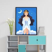 Quadro Decorativo Iemanjá - Ilustração 45X34Cm - Com Vidro Quadro Decorativo Iemanjá - Ilustração 45X34Cm - Com Vidro