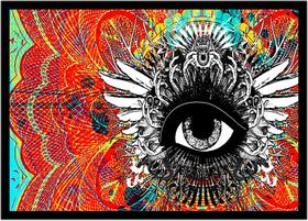 Quadro Decorativo Illuminati Olho Que Tudo Vê Pirâmide Maçonaria Com Moldura RC000