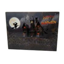 Quadro decorativo iluminado casa da bruxa halloween Quadro decorativo iluminado casa da bruxa halloween
