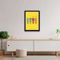 Quadro Decorativo Ilustração Beatles Amarelo 45x34cm