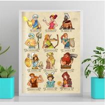 Quadro Decorativo Ilustração Deuses Gregos 33X24Cm Branca Quadro Decorativo Ilustração Deuses Gregos 33X24Cm Branca