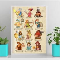 Quadro Decorativo Ilustração Deuses Gregos 33X24Cm Preta Quadro Decorativo Ilustração Deuses Gregos 33X24Cm Preta