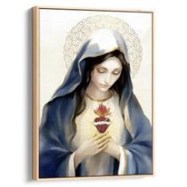 Quadro decorativo Imaculado Coração de Maria Pintura watercolor - Art Canvas