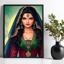 Quadro Decorativo Imagem Da Cigana Esmeralda 45x34cm - com vidro