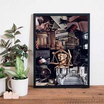 Quadro Decorativo Imagens Direito 45X34Cm Com Vidro - Preta