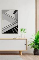 Quadro decorativo impresso em vidro - Arquitetura abstrata em preto e branco 1057A Quadro decorativo impresso em vidro - Arquitetura abstrata em preto e branco 1057A