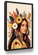 Quadro Decorativo India Sala Moldura Pintura Luxo