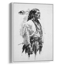 Quadro decorativo Índio Preto e Branco - Art Canvas