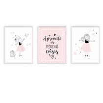 Quadro Decorativo Infantil Aproveite as Pequenas Coisas Menina Quarto - Art Parede