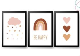 Quadro Decorativo Infantil Arco-íris Boho Escandinavo Nuvem Quadro Decorativo Infantil Arco-íris Boho Escandinavo Nuvem