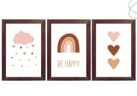 Quadro Decorativo Infantil Arco-íris Boho Escandinavo Nuvem Quadro Decorativo Infantil Arco-íris Boho Escandinavo Nuvem