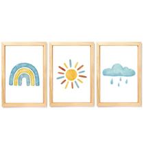 Quadro Decorativo Infantil Arco-íris Menino Sol Nuvem Boho Quadro Decorativo Infantil Arco-íris Menino Sol Nuvem Boho