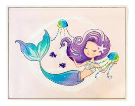 Quadro Decorativo Infantil Bebê Sereia 19X24X1,8cm Moldura