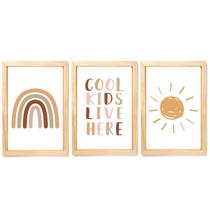 Quadro Decorativo Infantil Boho Sol Arco-íris Cool Kids Quadro Decorativo Infantil Boho Sol Arco-íris Cool Kids