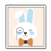 Quadro decorativo infantil coelho coelhinho para quarto bebe safari animais coloridos criança menino menina