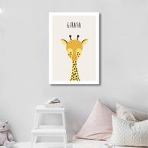 Quadro Decorativo Infantil Didatico, Girafa Sem Moldura