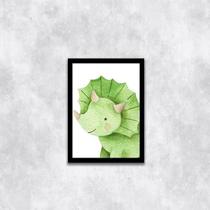 Quadro Decorativo Infantil Dinossauro Baby Verde 45x34cm - com vidro