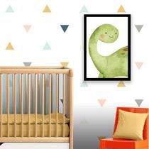 Quadro Decorativo Infantil Dinossauro Verde 45x34cm