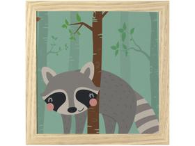 Quadro Decorativo Infantil Guaxinim 23,5x23,5cm