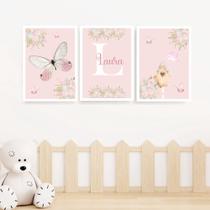 Quadro Decorativo Infantil Menina Moldura Premium Tema Lúdico Minimalista Quarto de Bebê Criança Menina Kit 3 Peças 33x24cm Quadro Decorativo Infantil Menina Moldura Premium Tema Lúdico Minimalista Quarto de Bebê Criança Menina Kit 3 Peças 33x24cm