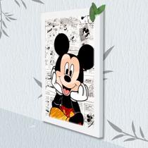 Quadro Decorativo Infantil Mickey Mouse + Vidro 33x25 Sala