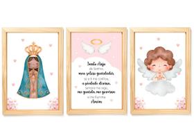 Quadro Decorativo Infantil Nossa Senhora Aparecida Anjo