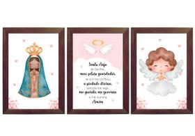 Quadro Decorativo Infantil Nossa Senhora Aparecida Anjo