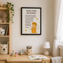 Quadro Decorativo Infantil oração "Santo anjo do Senhor ."