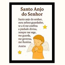 Quadro Decorativo Infantil oração "Santo anjo do Senhor ." Quadro Decorativo Infantil oração "Santo anjo do Senhor ."