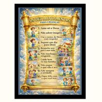 Quadro Decorativo Infantil "Os Dez Mandamentos da Criança"