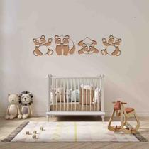 Quadro Decorativo Infantil Panda Vazado MDF 3mm