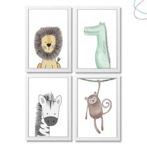Quadro Decorativo Infantil Safari Animais da Floresta 33x43