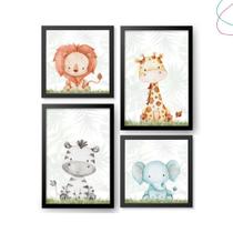 Quadro Decorativo Infantil Safari Animais da Floresta Quadro Decorativo Infantil Safari Animais da Floresta