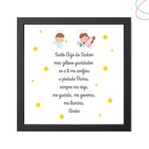 Quadro decorativo infantil Santo Anjo com estrelinha