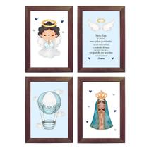 Quadro Decorativo Infantil Santo Anjo Guarda Nossa Senhora