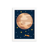 Quadro Decorativo Infantil Sistema Solar Jupiter 33x43cm Moldura Branca Quadro Decorativo Infantil Sistema Solar Jupiter 33x43cm Moldura Branca