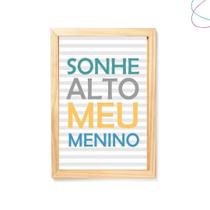 Quadro decorativo infantil sonhe alto meu menino Quadro decorativo infantil sonhe alto meu menino