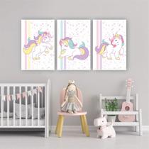 Quadro Decorativo Infantil - Unicórnio Mágico para Quarto de Criança
