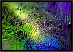 Quadro Decorativo Informática Microprocessador Computação Lojas Salas Quartos Com Moldura RC020