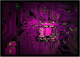 Quadro Decorativo Informática Microprocessador Computação Lojas Salas Quartos Com Moldura RC036