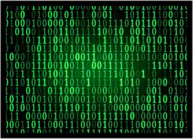 Quadro Decorativo Informática Tecnologia Binário Computação Lojas Salas Quartos Com Moldura RC002